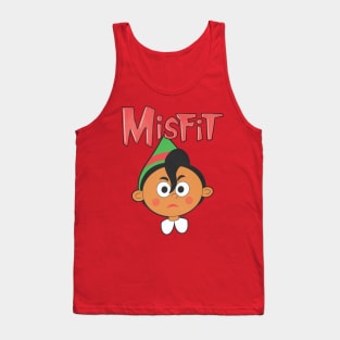 Misfit Elf 1 Red and Green Tank Top